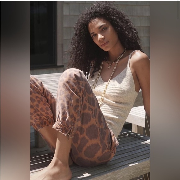 NWT Anthropologie Tamarind Giraffe Trouser Linen Blend Jogger NWT - Picture 16 of 16